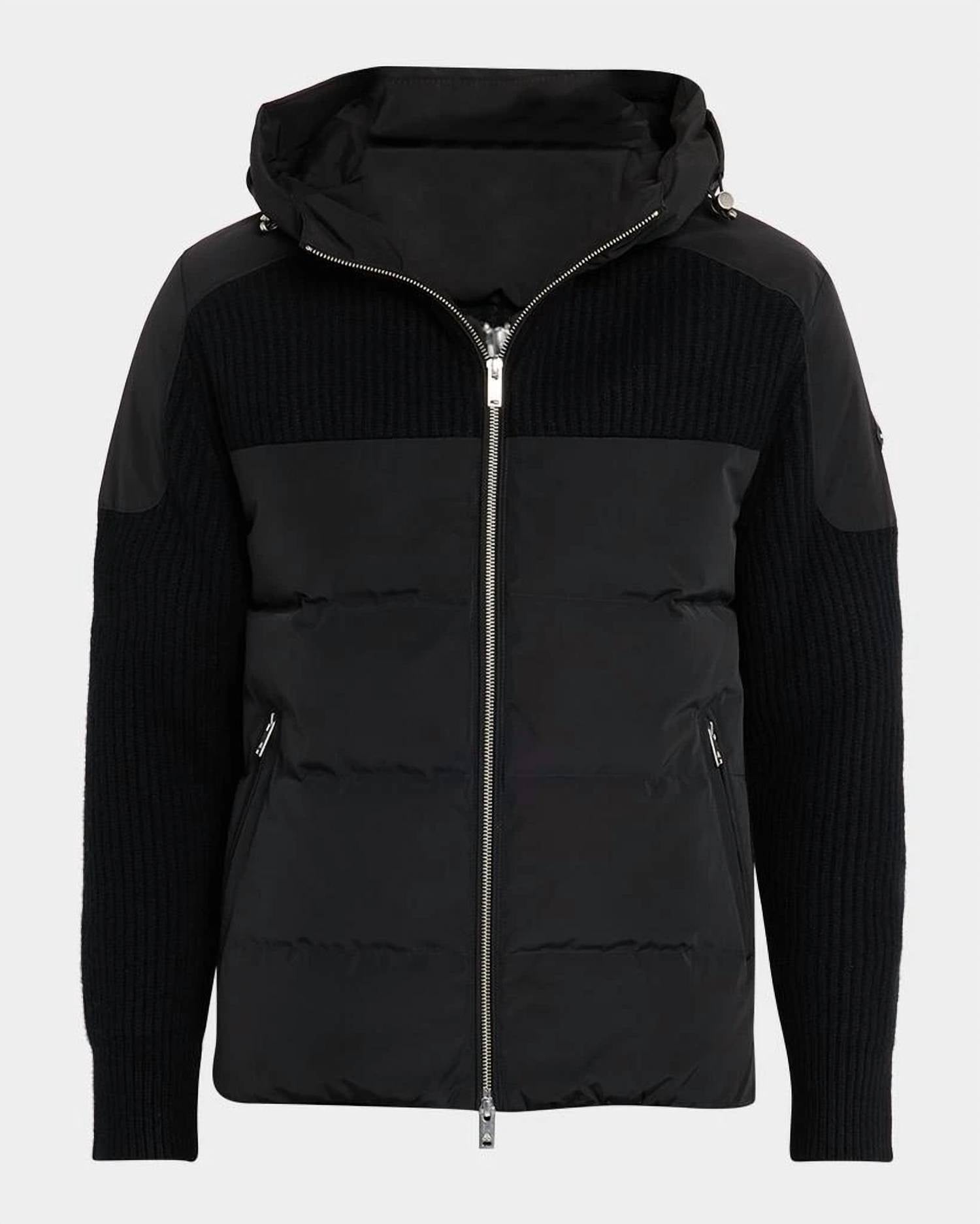 Moose Knuckles Glenvale Knit Hybrid Puffy Jacket in black - men's jacket - view 5