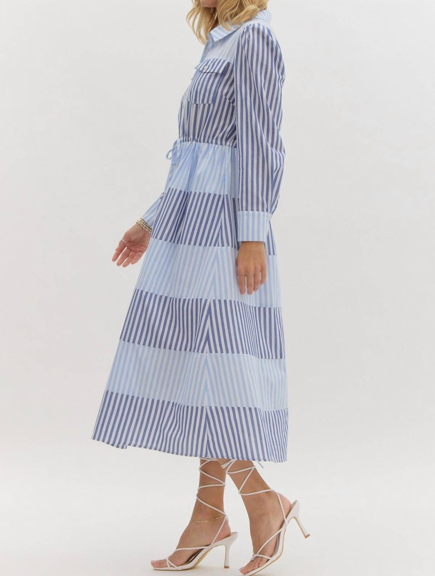 entro Gretchen Midi Dress in blue - women's dress - alternate view