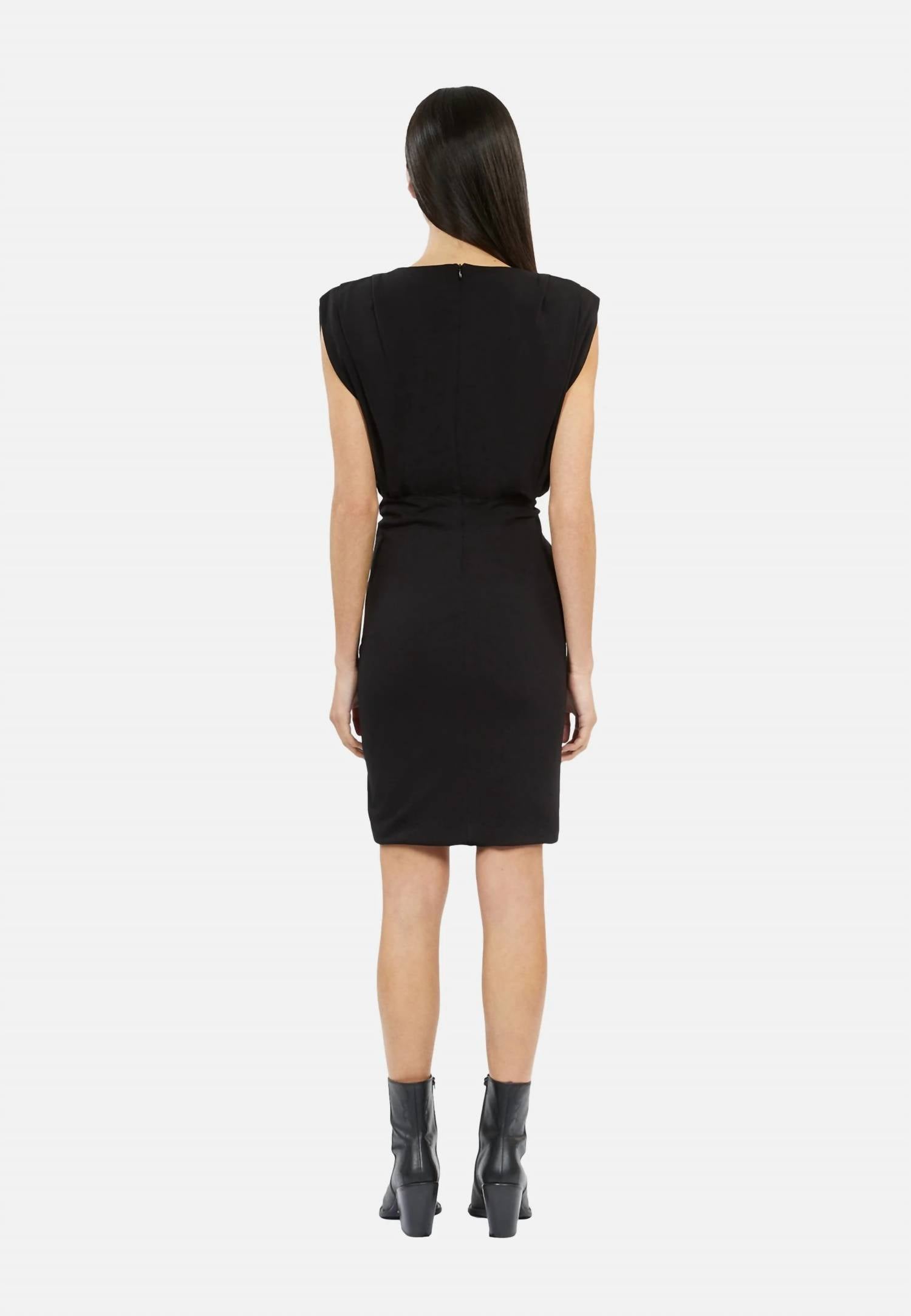 THE KOOPLES Ruched Little Dress in black - women's dress - alternate view