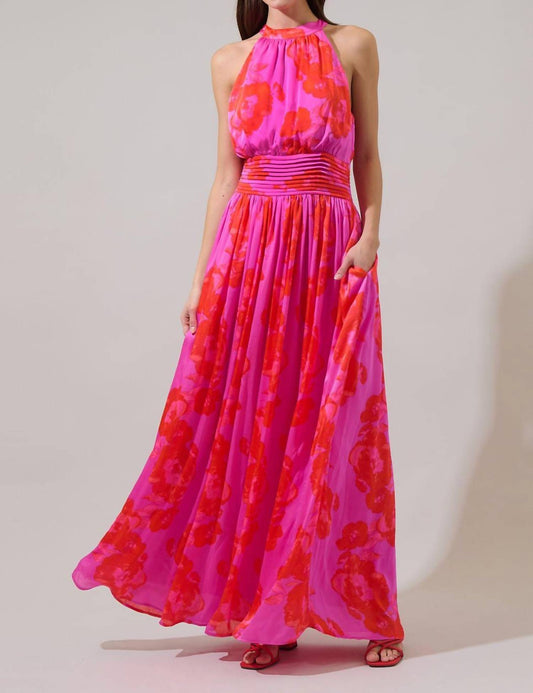 Sugarlips - Lailah Floral Landy Halter Maxi Dress