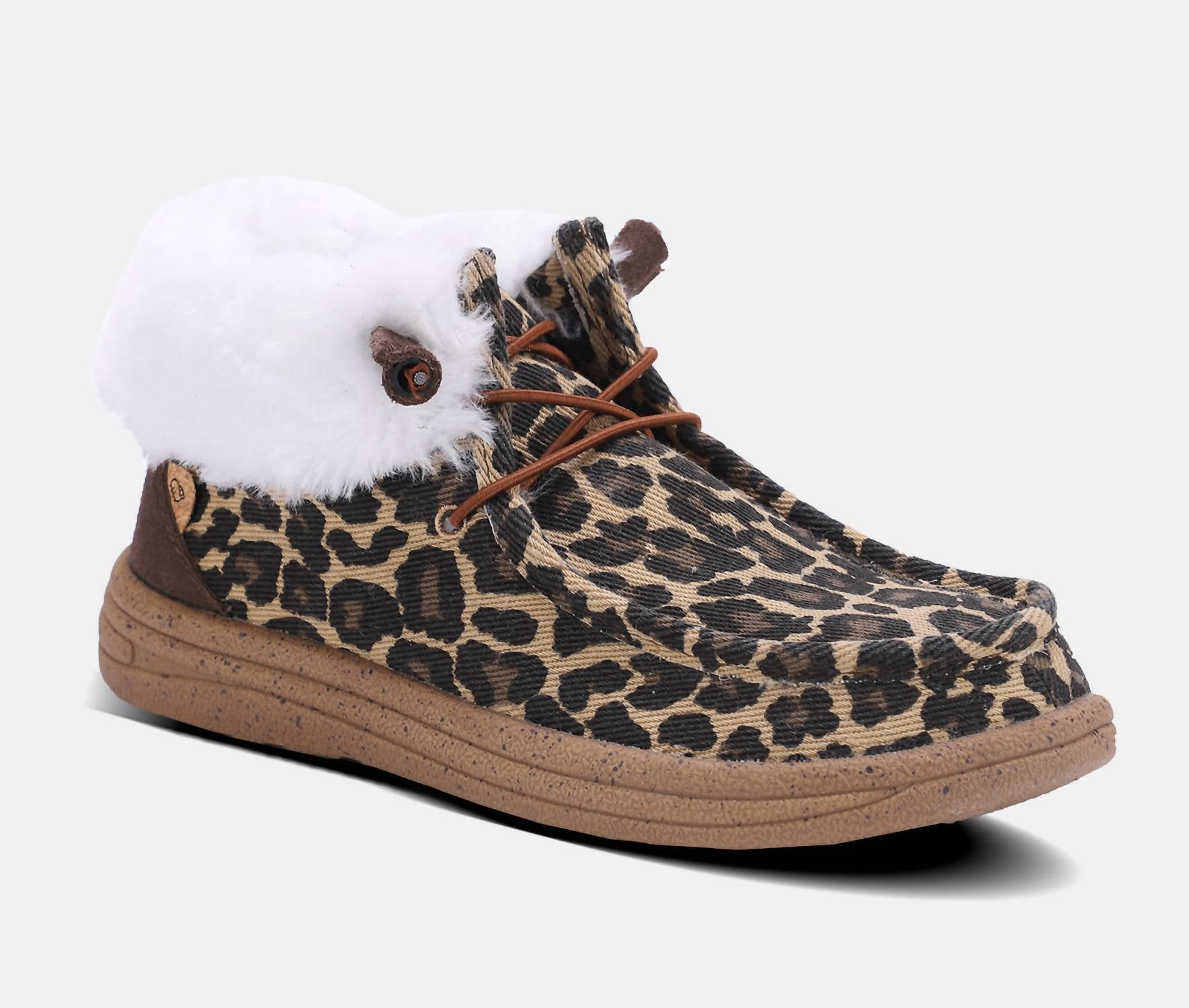 Lamo Women's Cassidy Winter Shoe in cheetah - women's shoe - detail view