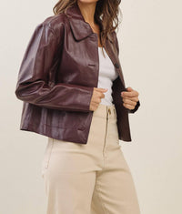 Able - Elyse Button Faux Leather Jacket