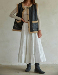 By Together - Shiloh Woven Button Down Sleeveless Vest