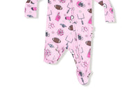 Angel Dear - Girls Two Way Ruffle Back Zipper Footie