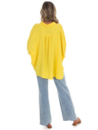 Day + Moon - Women's Fingers Crossed Oversized Button Down Top