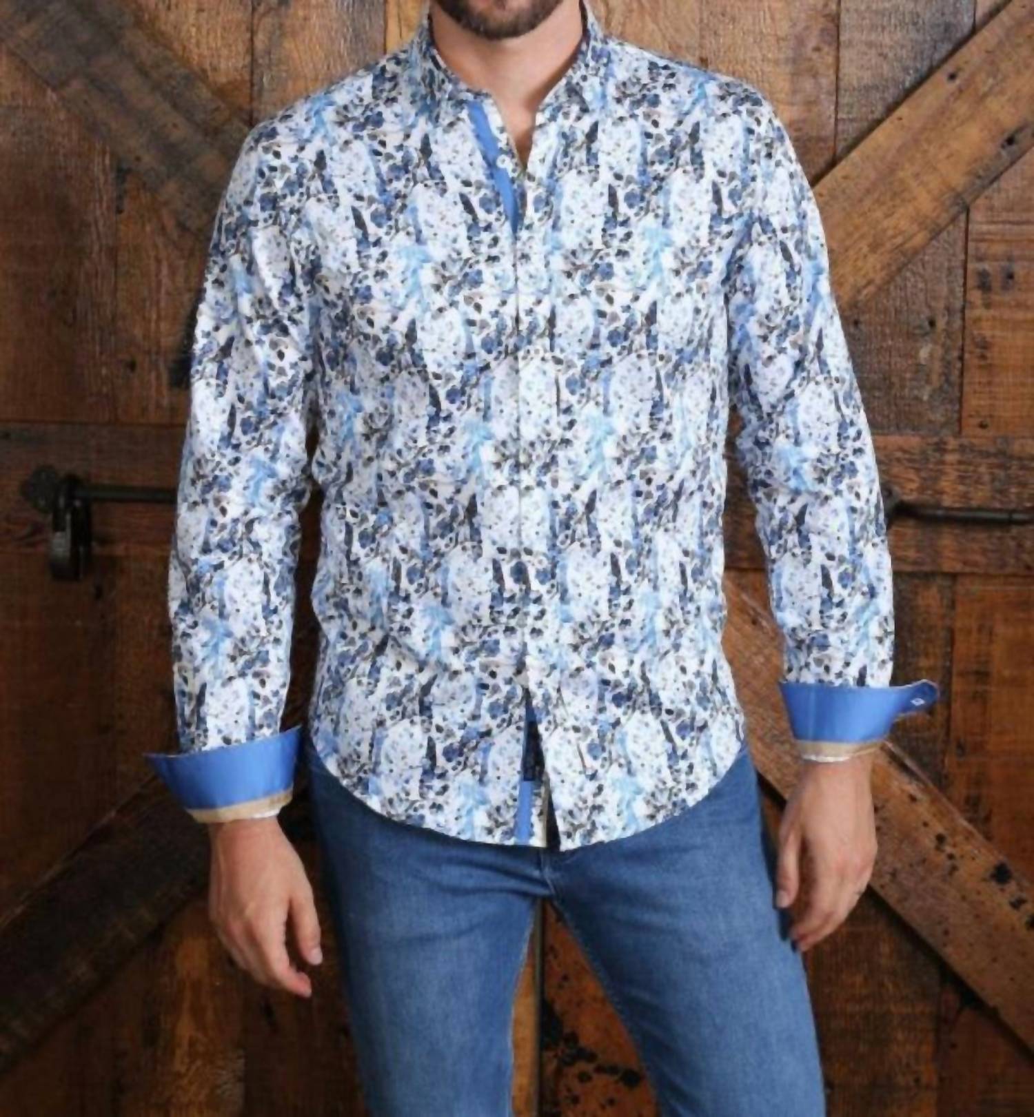 Eight X - Flower Button Down Shirt With Trim