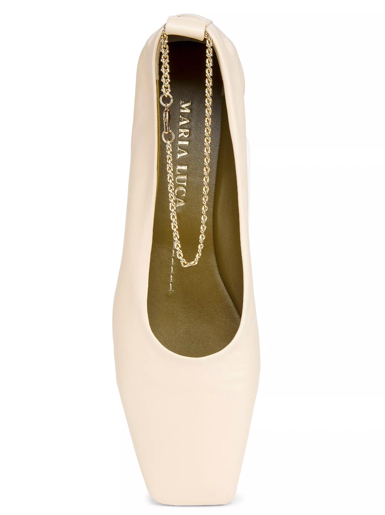Maria Luca Women's Augusta Ballet Flats in light beige - women's flats - detail view