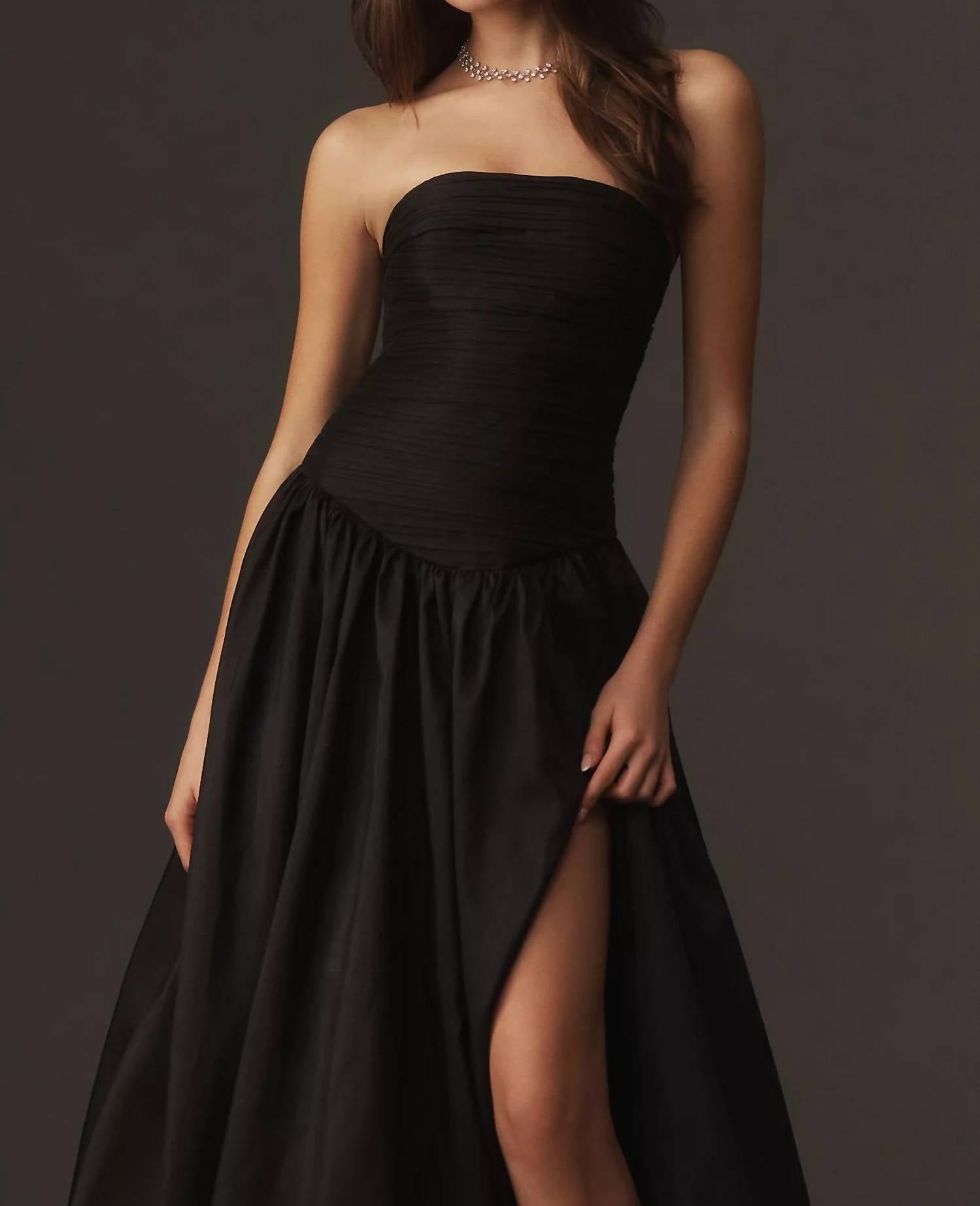 Hutch - Georgina Strapless Rucheddrop-waist Maxi Dress