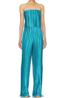 Amanda Uprichard Collina Pleated Strapless Jumpsuit in maui - women's pants