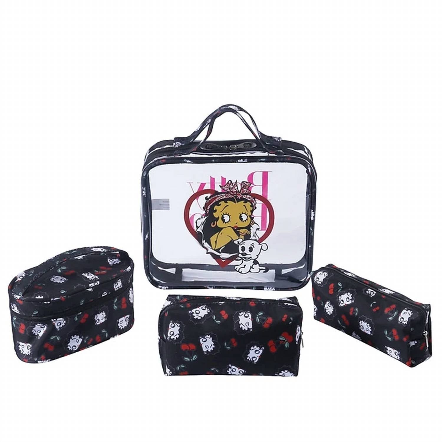 Betty Boop - Women's Cleat 4-Pieces Cosmetic Bag