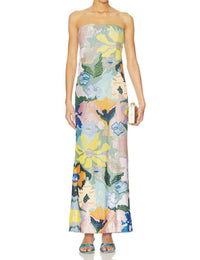 La Fuori - Floral Jacquard Embroidered Gown