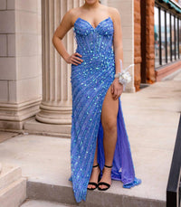 Sherri Hill - Strapless Sequins Prom Dress