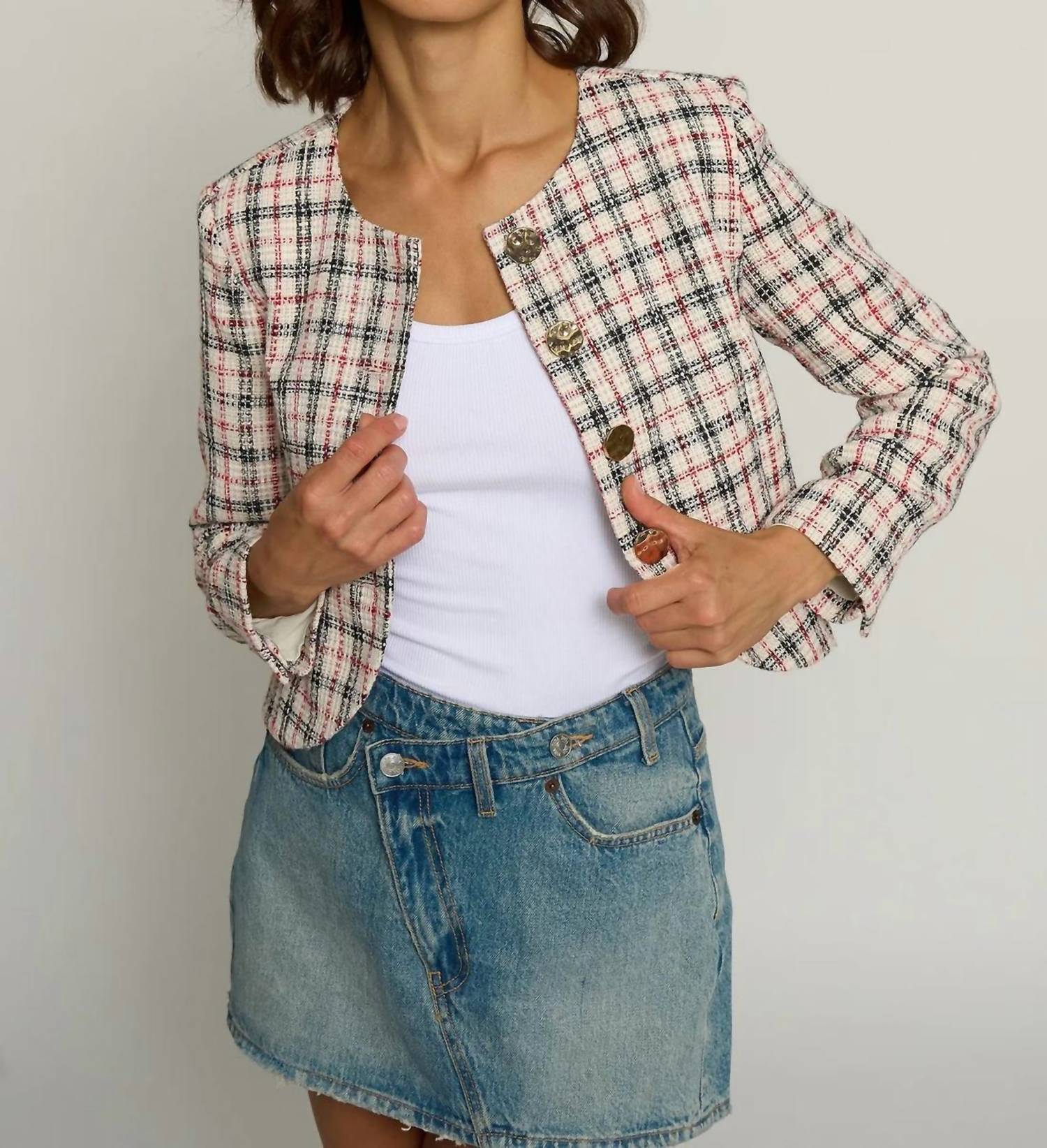 Central Park West - Big Button Collarless Jacket