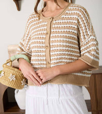 Blu Pepper - Crochet Knit Cardigan
