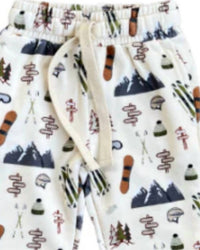 babysprouts Kid's Drawstring Jogger in winter ski - kids' joggers - detail view