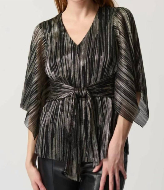 Joseph Ribkoff - Pleated Foil Knit Top