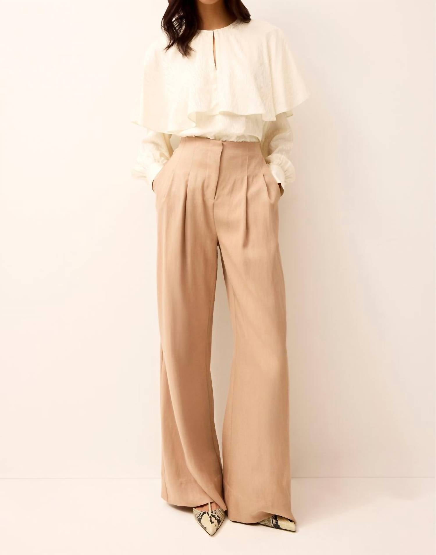 Marie Oliver Macbee Wide Leg Pants in sesame - women's pants