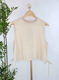 Apricot - Linen Blend Crop Top