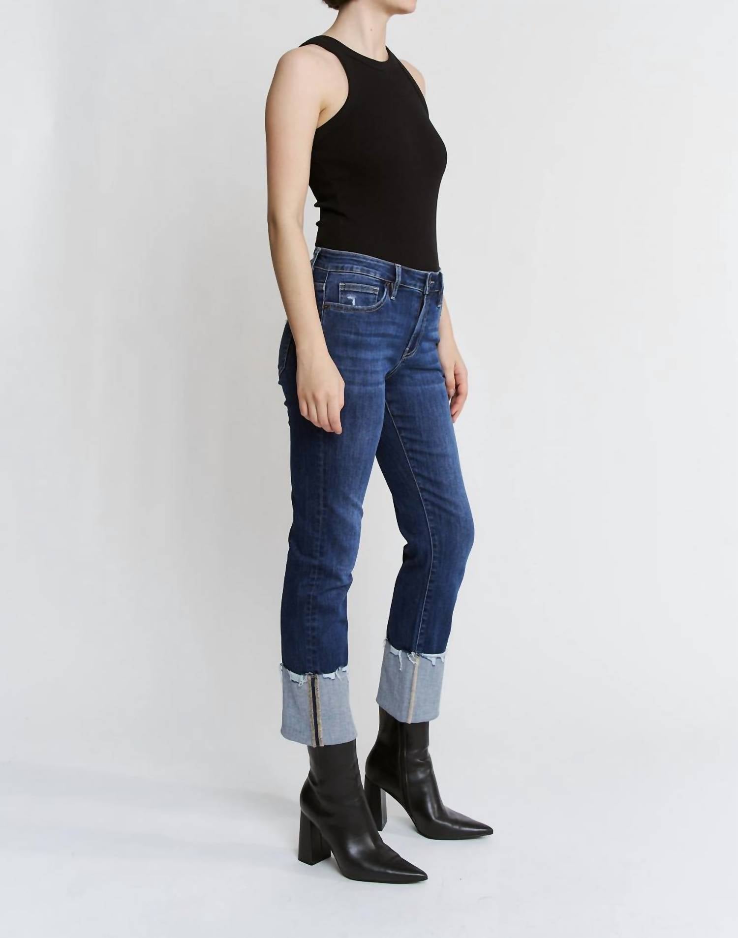 Mica Denim - Happiness Mid Rise With Cuff Jeans