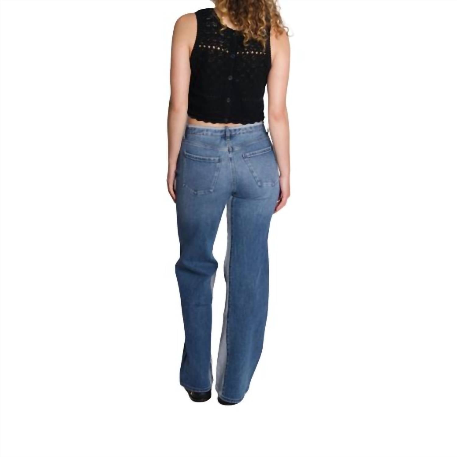 Daily Blue - Virgo Two-tone Wide Leg Jean