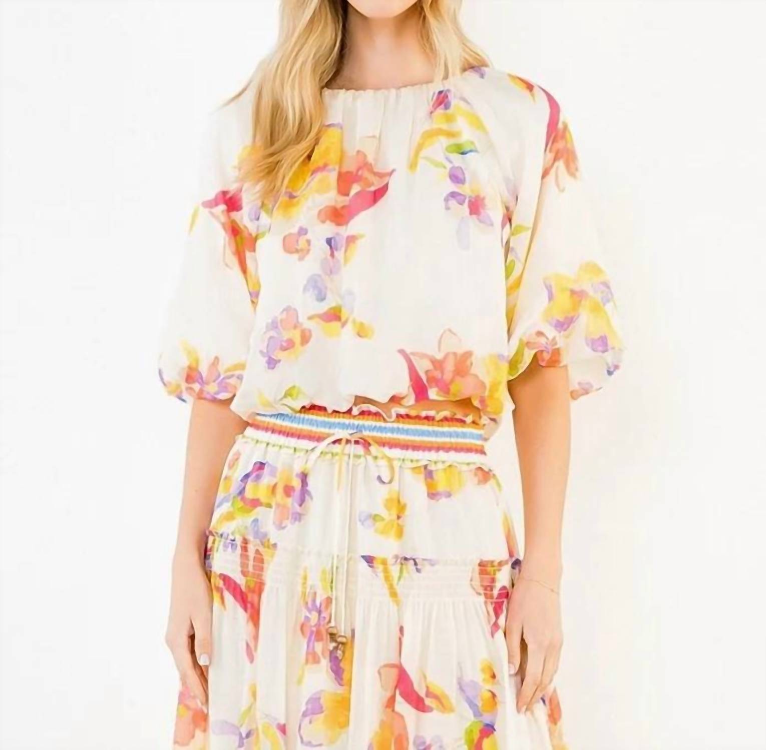 Thml - Floral Gather Neck Top