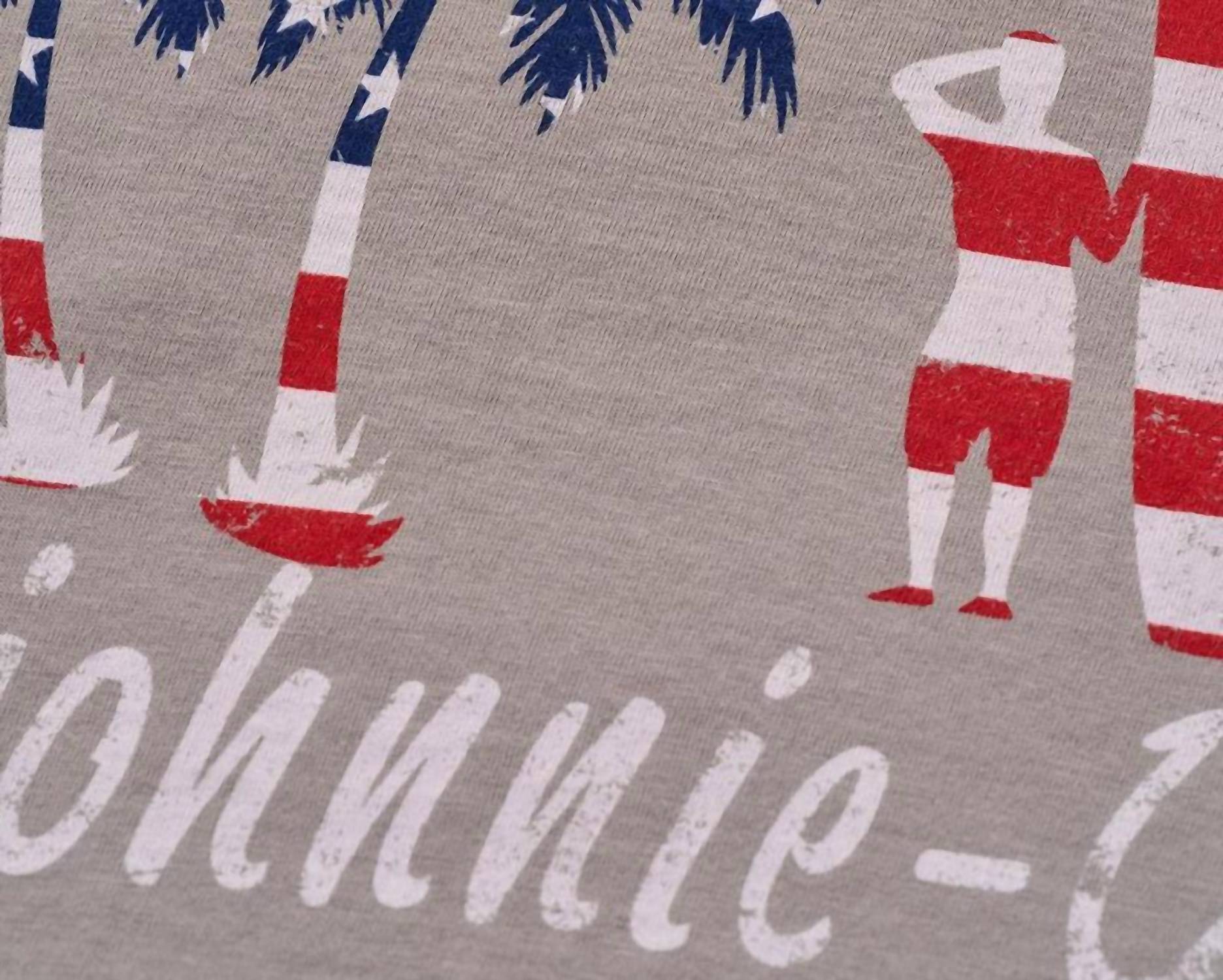 JOHNNIE-O Boy's Us Palm Long Sleeve Jr Pocket Shirt in steel - kids' shirt - detail view