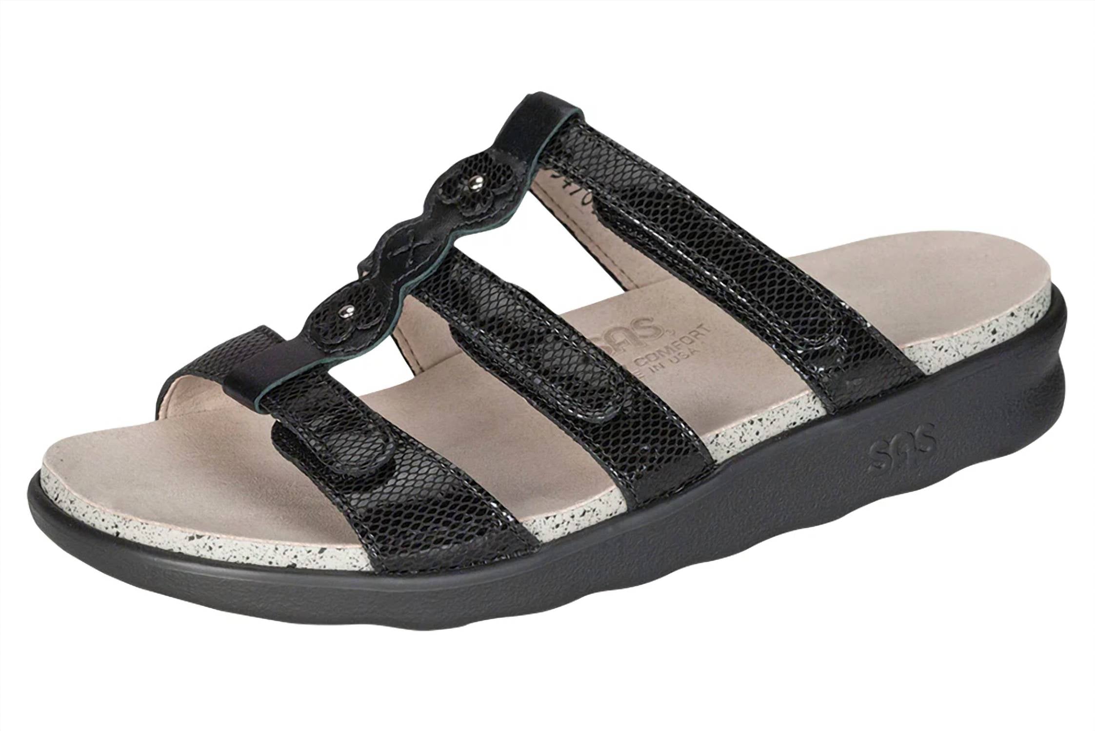 SAS Women's Naples Sandal in black black snake - women's sandal - alternate view