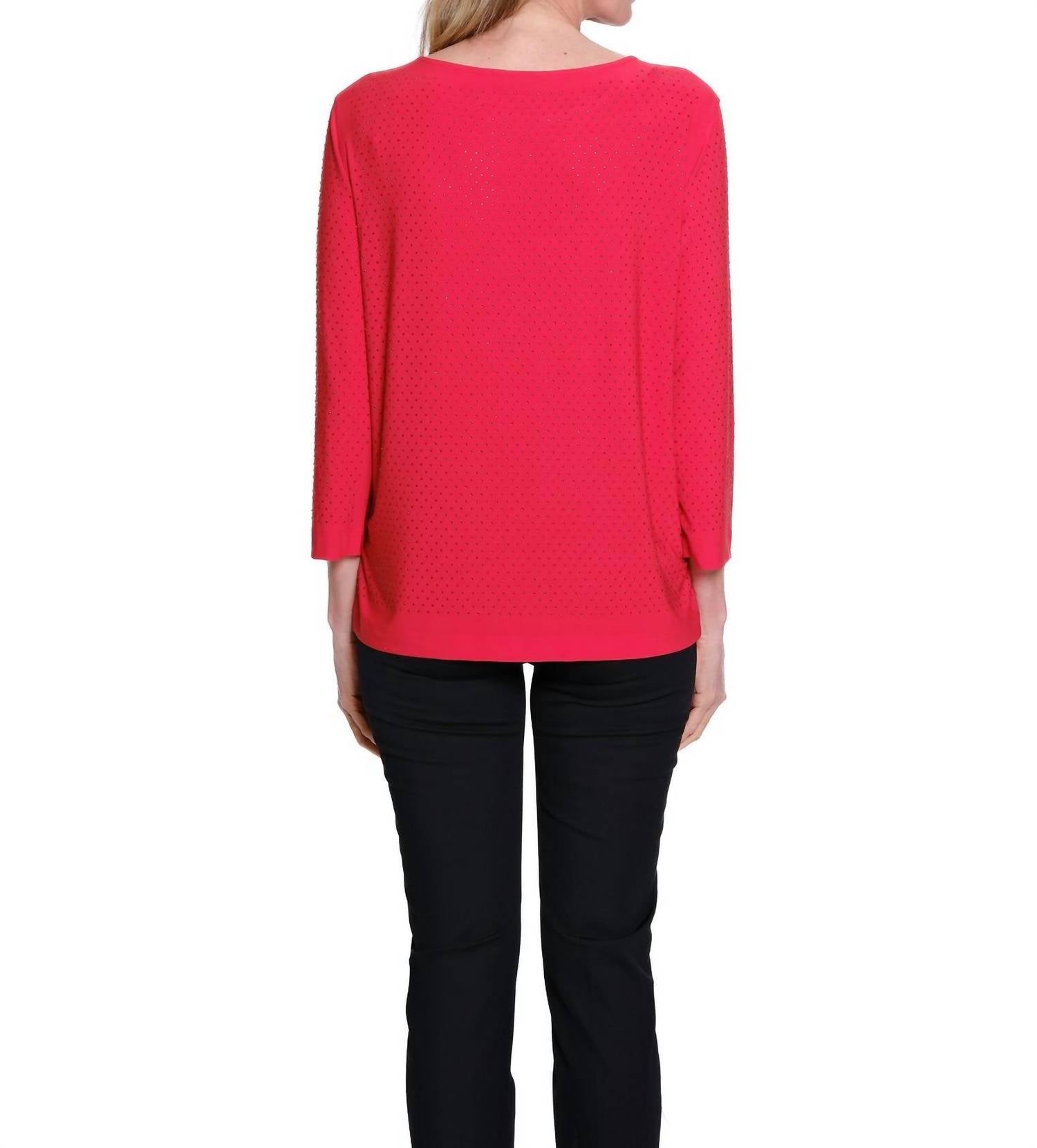 Multiples - High-neck Knit Shimmer Top