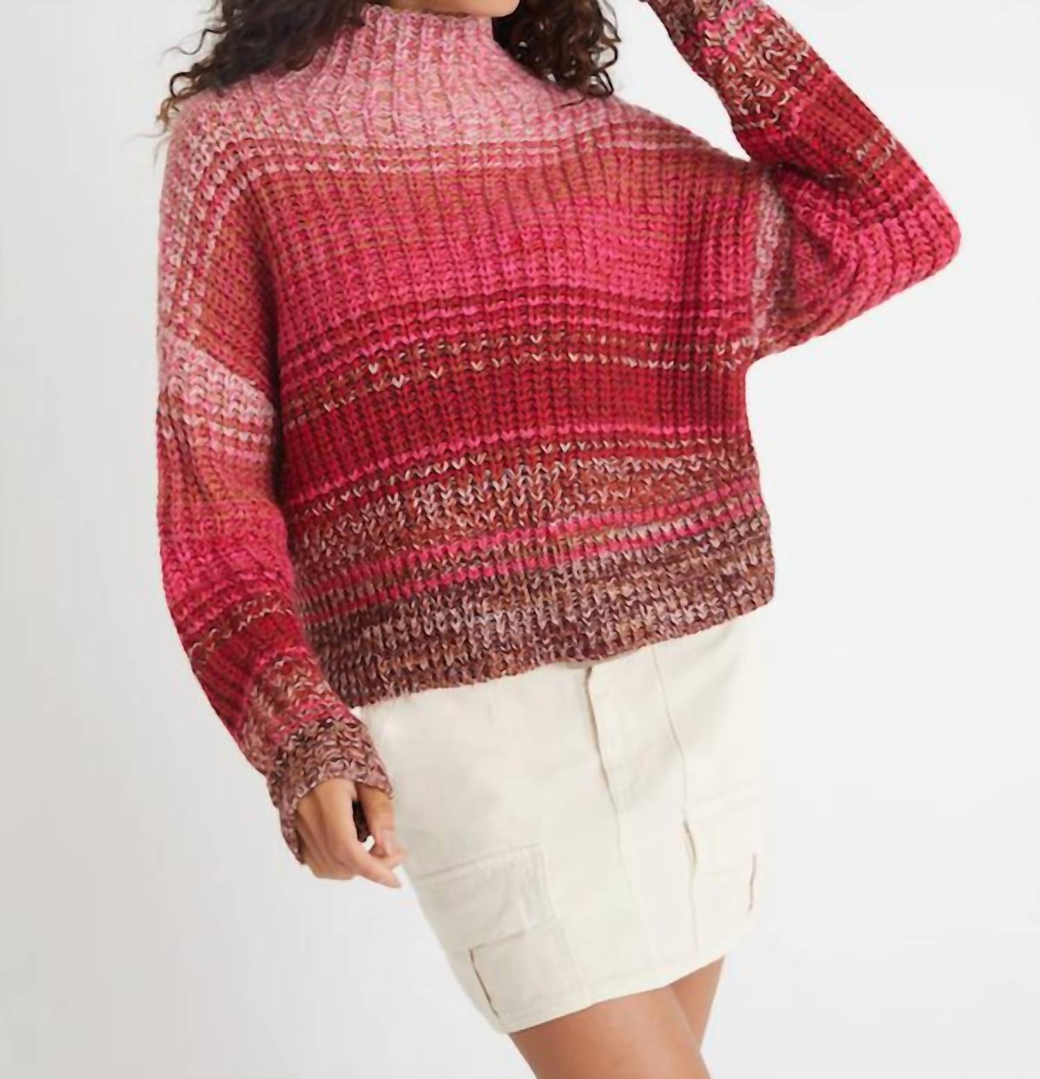 525 America - Women's Ombre Mockneck Pullover Top