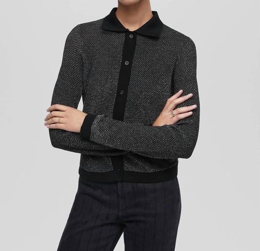 Re/Done - Lurex Polo Cardigan