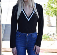 Esley Collection - Simply Chic V Neck Bodysuit