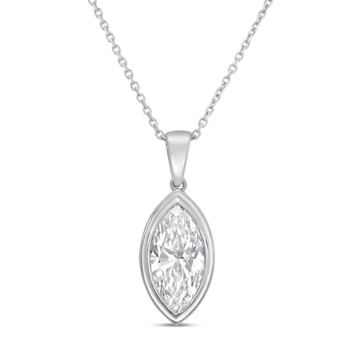 Diana M Jewels - Women's Marquise Lab-Grown Diamond Pendant Necklace (9.00 Ct) - Elegant Plus