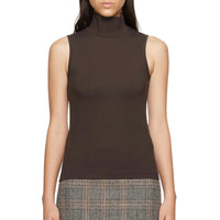 Rag & Bone Women's Irina Ponte Turtleneck Tank Top in brown - women's tank top