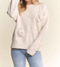 ADORA Floral Applique Soft Sweater - women's sweater - view 5