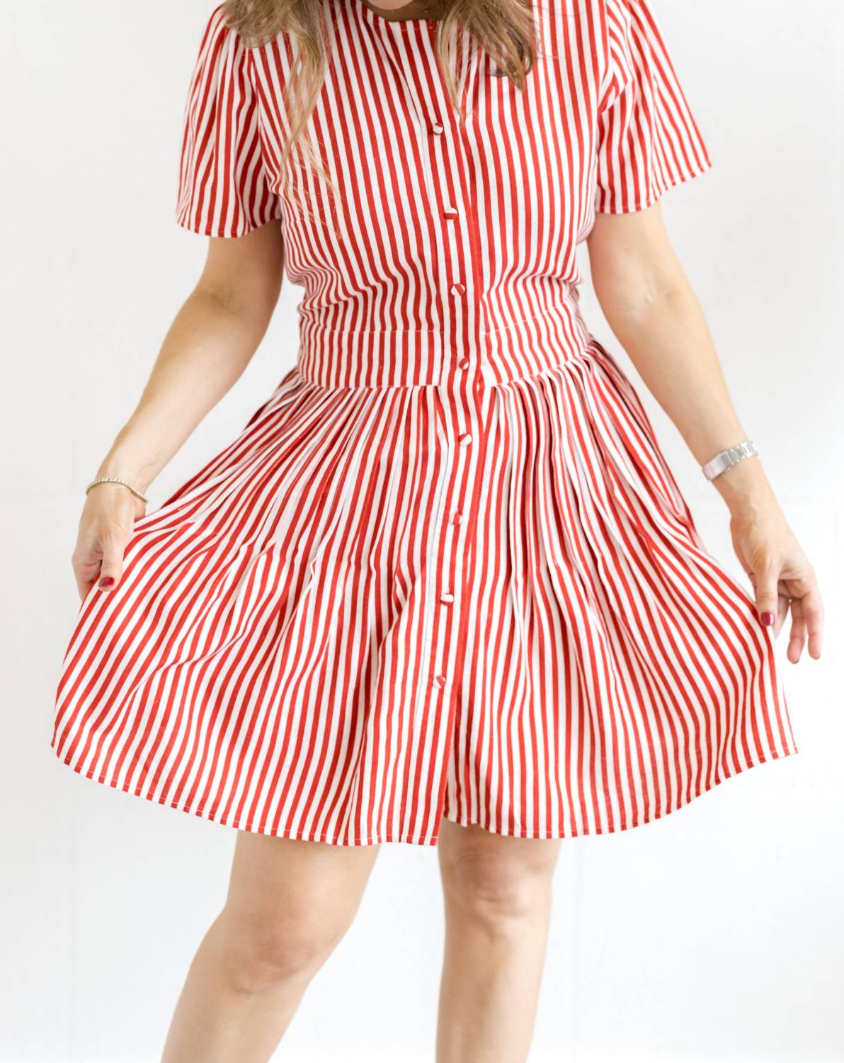 Sail To Sable - Button Front Cinched Dress