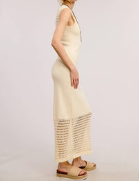 Mimosa - Bohemian Crochet Mesh Midi Dress