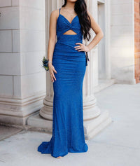 La Femme - Fitted Rhinestone Jersey Prom Dress