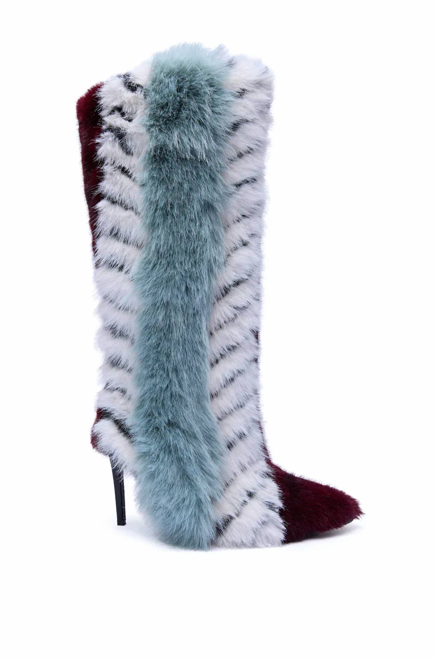 Azalea Wang - Women's Fur Hidden Wedge Bootie
