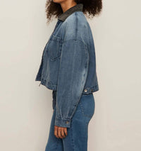 Sanctuary Ridge Sherpa Lined Jacket in blue - women's jacket - alternate view