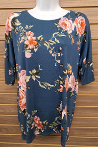 Perfect Peach - Women's Floral Short Sleeved Tee