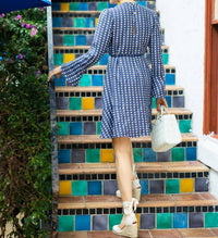 Ivy Coast Blaire Gingham Dress in blue - women's dress - detail view