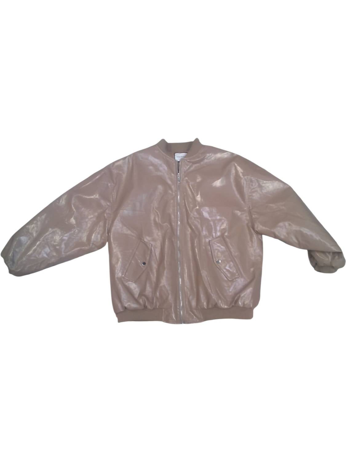 Gold & Silver - Women's Leather Bomber Jacket