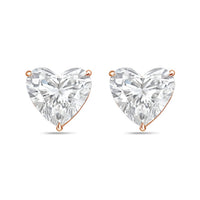 Diana M Jewels - Women's Heart Lab-grown Diamond Stud Earrings (7.00 Tcw) - Elegant