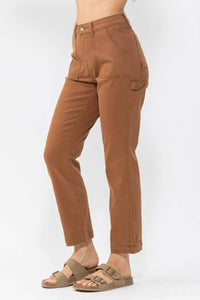 Judy Blue High Waist Utility Slim Fit Jeans in brown - women's jeans - view 5