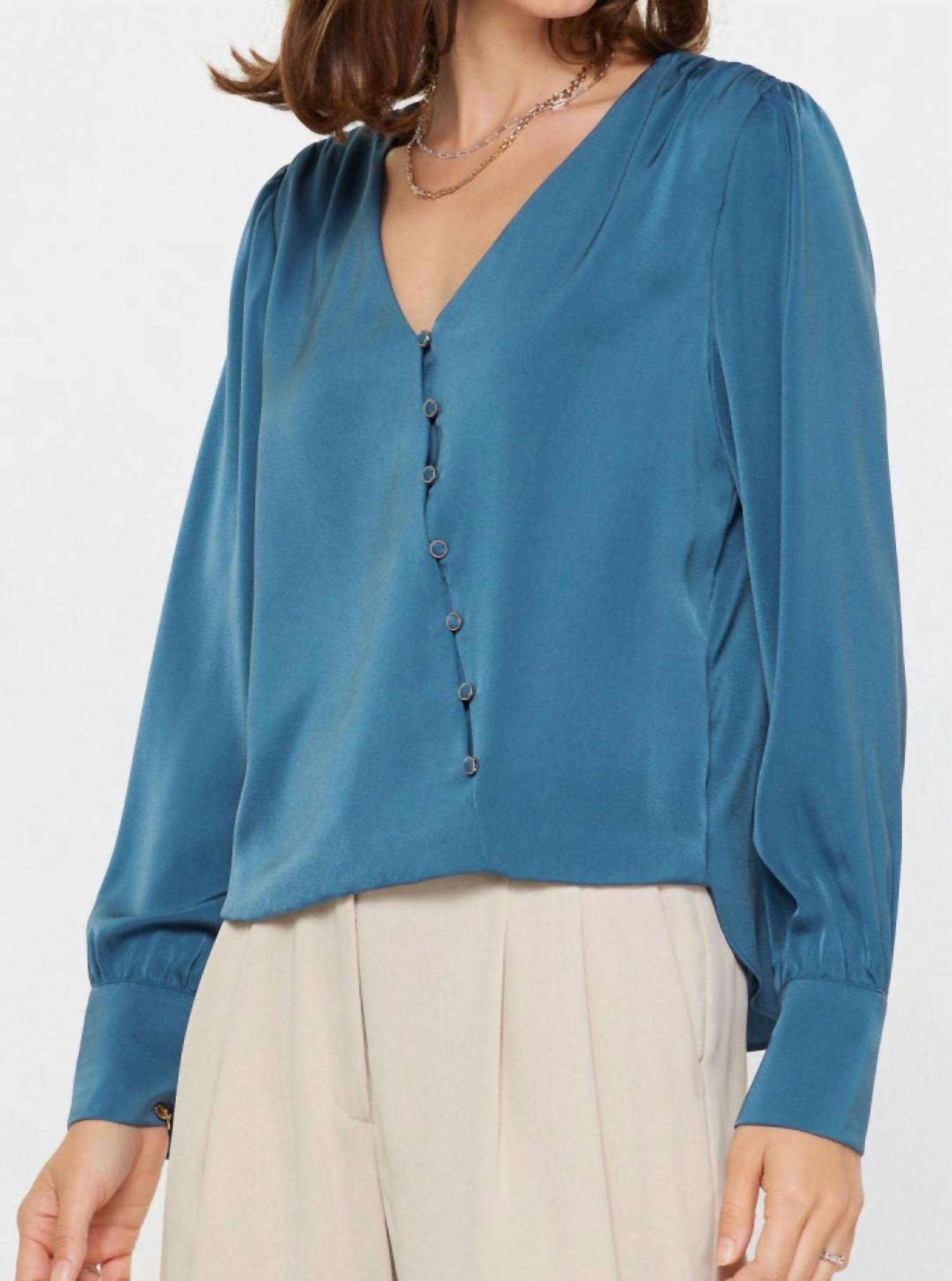 Current Air - Asymmetrical Front Button Blouse