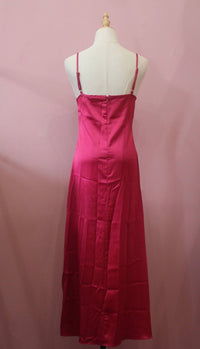 EN CREME Front Button Detail Satin Midi Dress in pink - women's dress - detail view
