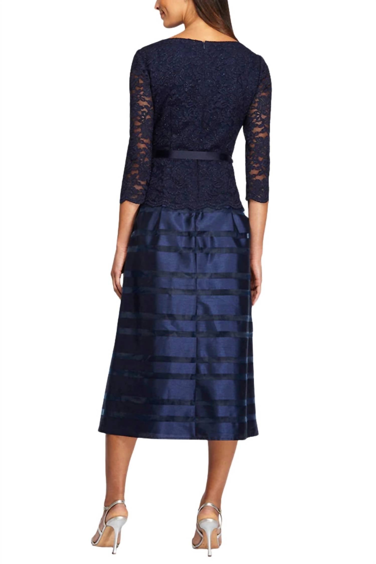 Alex Evenings - Women's Floral Bateau A Line Midi Dress