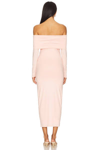 Bumpsuit Alison Midi Dress in dusty pink - women's dress - alternate view