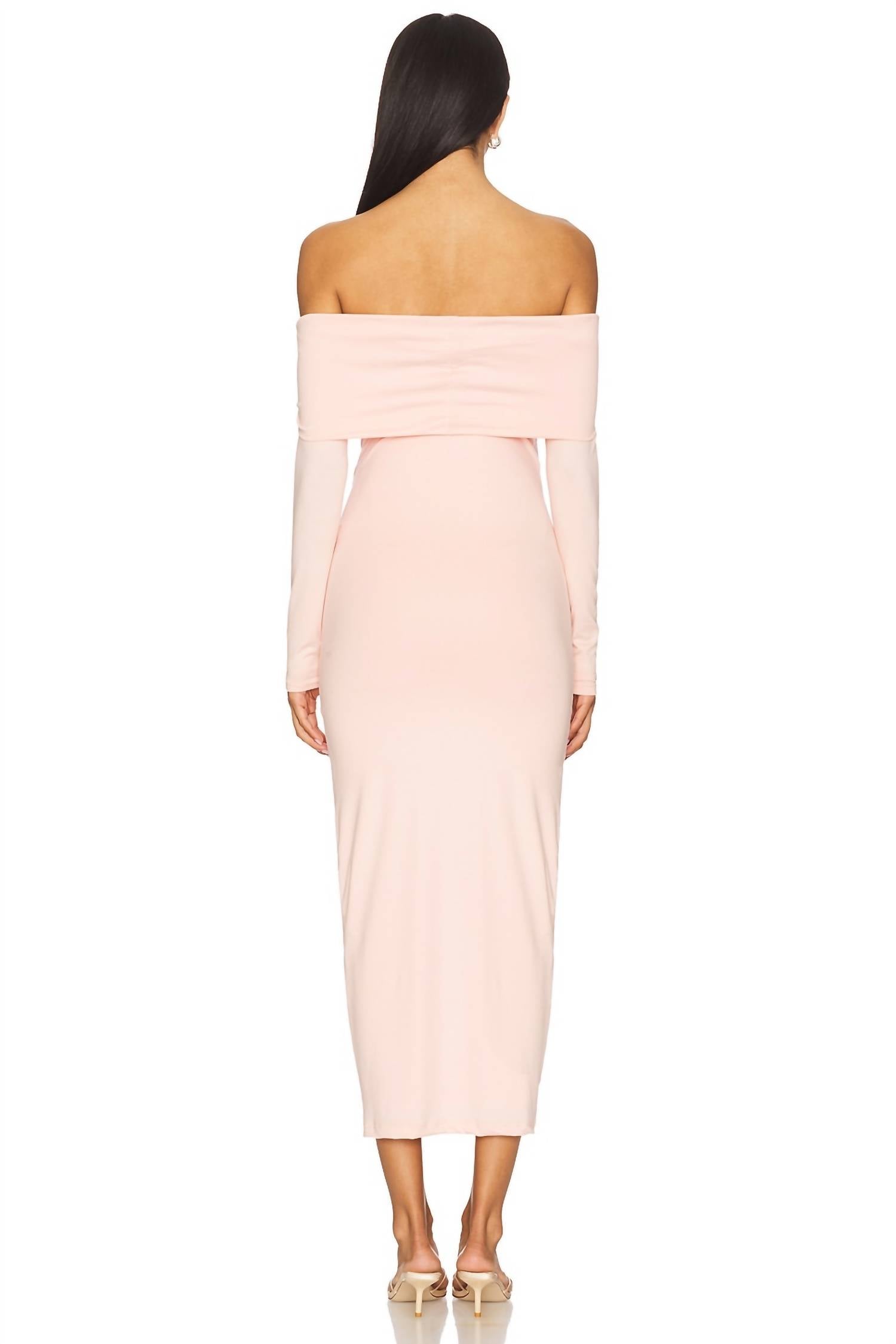 Bumpsuit Alison Midi Dress in dusty pink - women's dress - alternate view