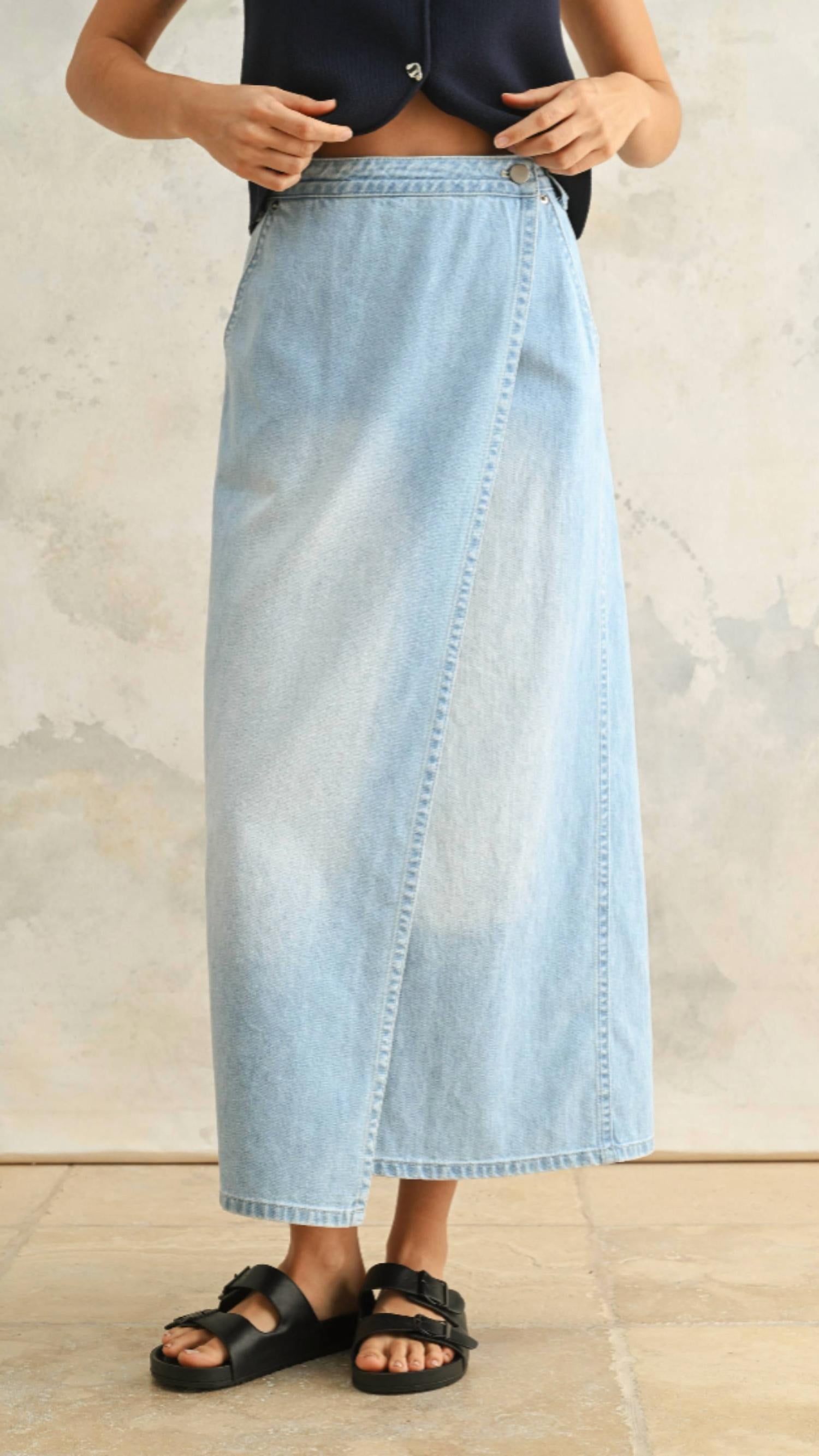 Miou Muse - Overlap Long Skirt